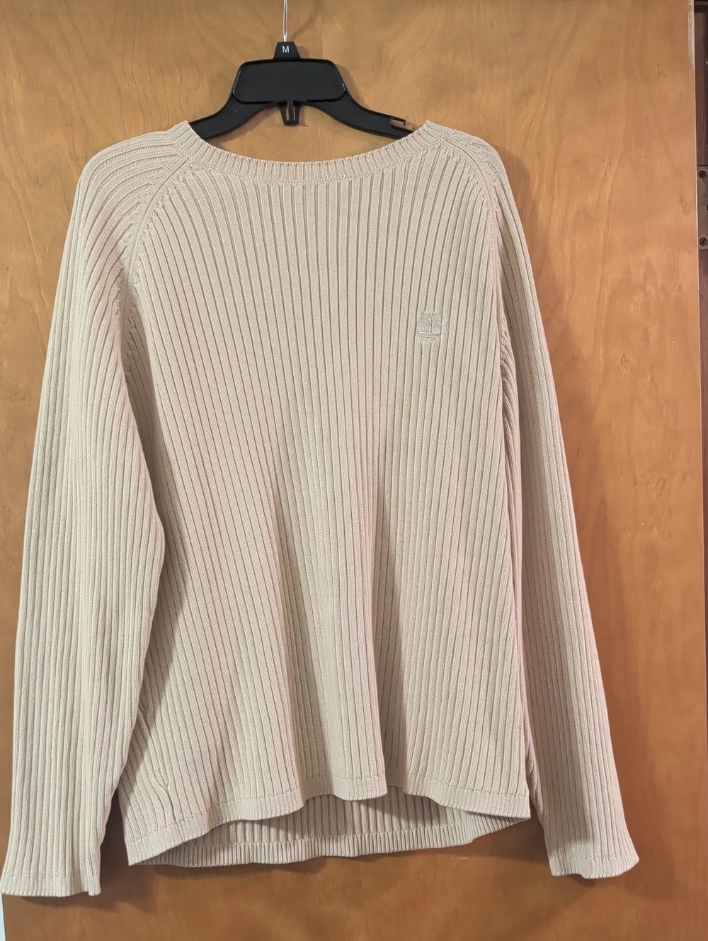 Timberland Men's Ribbed Crewneck Sweater in Light Beige